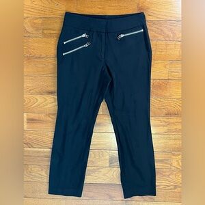 Veronica Beard Cropped Zip Detail Pants Black Women’s Size 2 Minimalist Modern